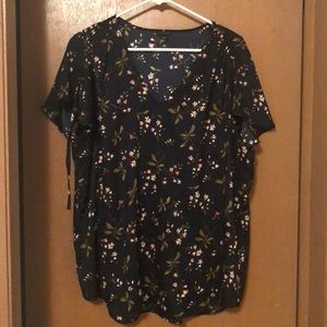 Ann Taylor Floral V-neck Blouse